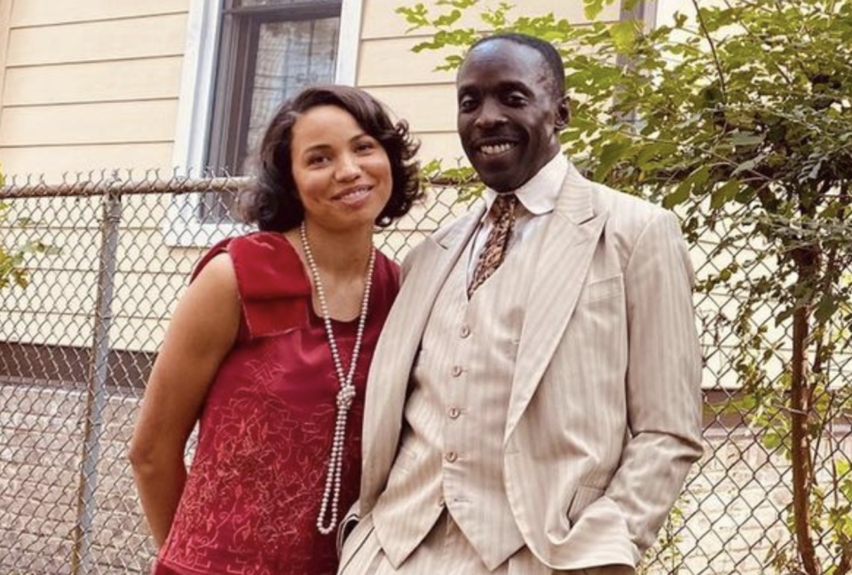 Jurnee Smollett and Michael K. Williams on the set of Lovecraft Country. (Screenshot: Jurnee Smollett via Instagram)