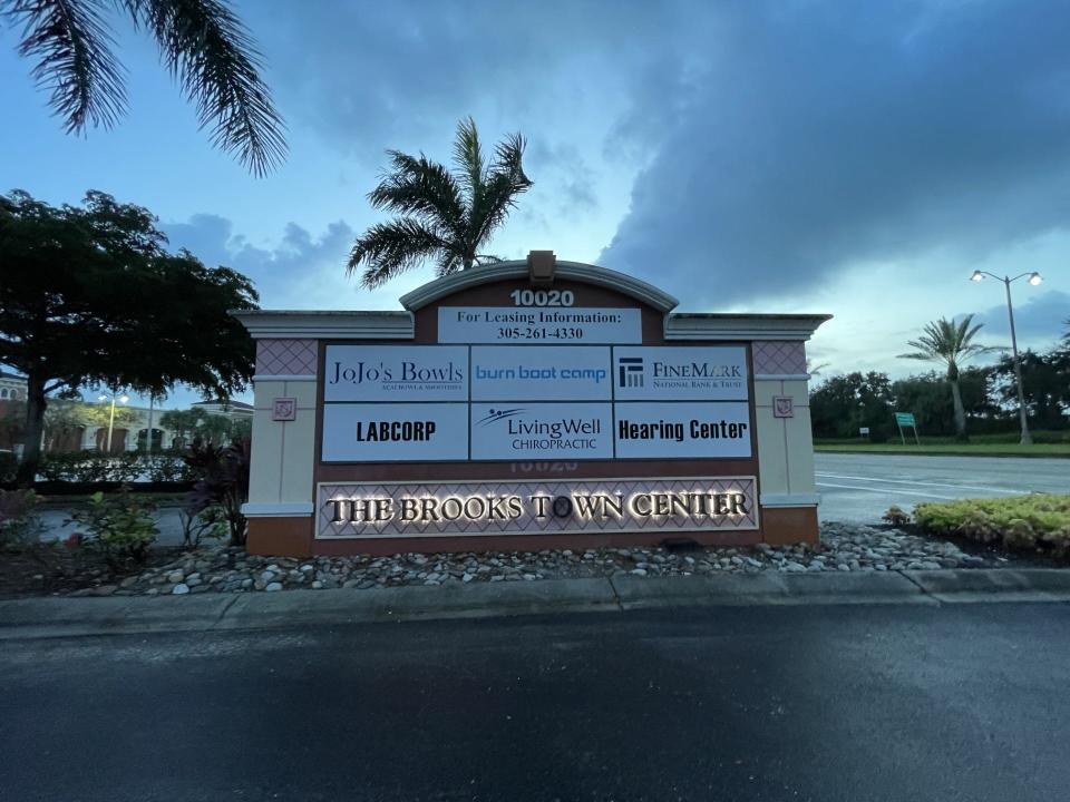 Entrance sign to Town Center in Estero