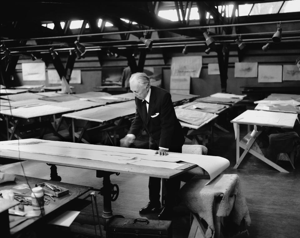 Wright at work in his studio.