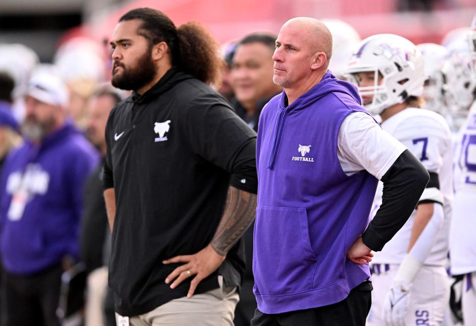 Corner Canyon and Lehi play in high school football semifinal action at Rice-Eccles Stadium in Salt Lake City on Friday, Nov. 10, 2023. | Scott G Winterton, Deseret News