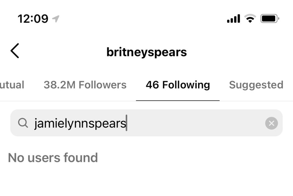 Britney Spears Instagram follower list. (Instagram / Instagram)