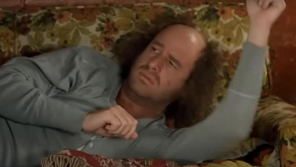 Steven Wright on couch in Half Baked