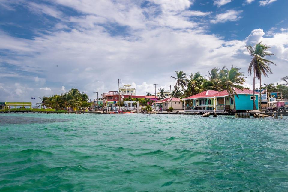 Varias casas turísticas en los cayos de Belice