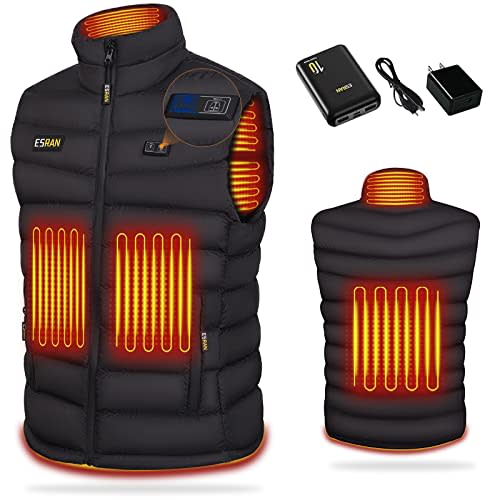 Esran Lightweight Heated Vest for Men/Women with Battery Pack Rechargeable Electric Heated Appa…