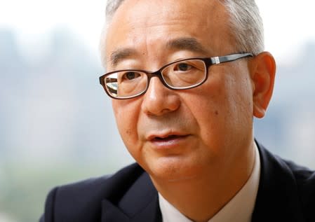 Isao Teshirogi, President and CEO at Shionogi & Co Ltd, speaks during an interview with Reuters in Tokyo