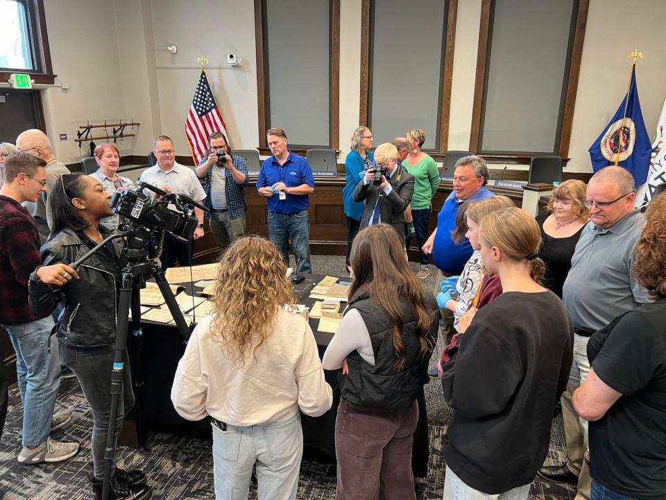 PHOTO: A time capsule from 1920 was discovered during a demolition at an old high school in Minnesota. (Owatonna Public Schools)