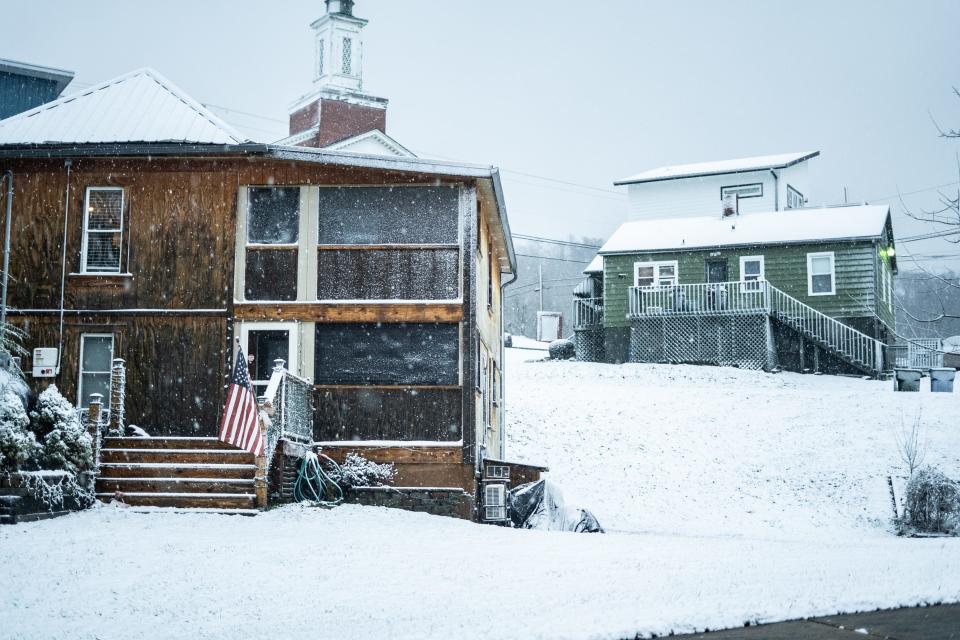 Snowfall in Asheville on January 3, 2022.