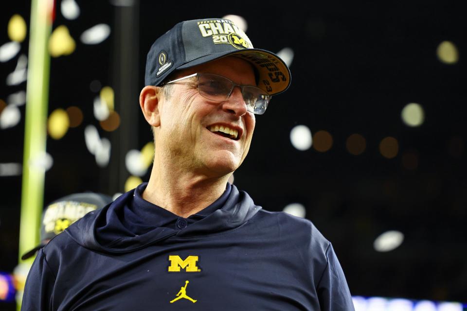 Michigan football coach Jim Harbaugh earned $3 million in bonuses.