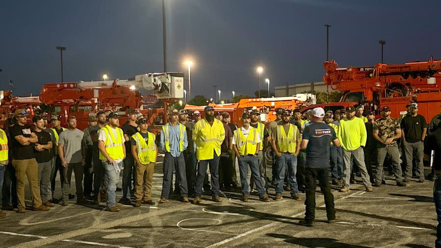 OG&E crews left for south Texas Wednesday morning to assist in power restoration following Hurricane Beryl