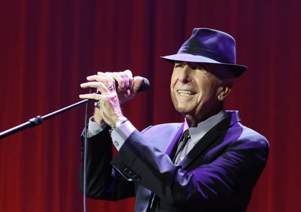 <em>Leonard Cohen performs live on stage at O2 Arena on Sept. 15, 2013, in London.</em><p>Simone Joyner/Redferns via Getty Images</p>