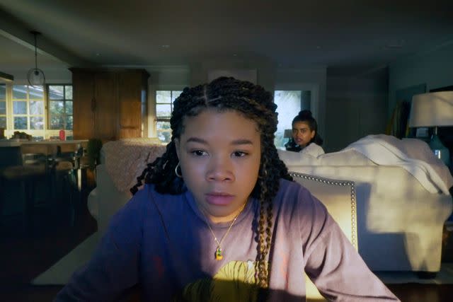 <p>Sony Pictures Entertainment/Courtesy Everett</p> Storm Reid and Megan Suri in 'Missing,' 2023