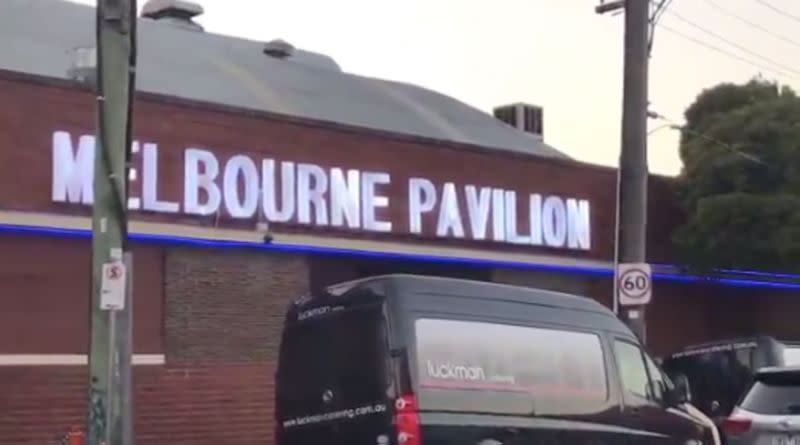 The shooting happened at Melbourne Pavilion. Source: 7News