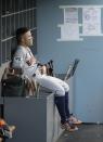 <p>Houston Astros’ Jose Altuve sits in the dugout during the second inning of Game 1 of baseball’s World Series against the Los Angeles Dodgers Tuesday, Oct. 24, 2017, in Los Angeles. (AP Photo/David J. Phillip) </p>