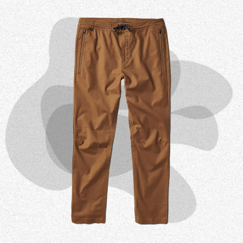 <p>Courtesy of Huckberry</p><p>Today, pajama pants have all but become <em>de rigeur</em> while traveling, but that doesn’t absolutely need to be the case. Roark’s travel pants are made with a comfortable blend of cotton and stretchy synthetics. The pants are designed to be breathable, too, keeping you comfortable on flights that are somehow both too cold and too hot. Zippered front and button-back pockets offer plenty of storage for your essentials.</p><p>[$95; <a href="https://prf.hn/click/camref:1011liW49/pubref:mj-bestkhakipantsmen-jzavaleta-0923-update/destination:https://huckberry.com/store/roark/category/p/67623-layover-2-0-travel-pant" rel="nofollow noopener" target="_blank" data-ylk="slk:huckberry.com;elm:context_link;itc:0;sec:content-canvas" class="link ">huckberry.com</a>]</p>