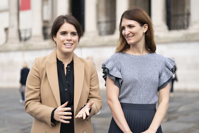 Kirsty O'Connor/PA Images Princess Eugenie and Julia de Boinville visit the Anti-Slavery Collective art exhibition in Trafalgar Square in October 2022.