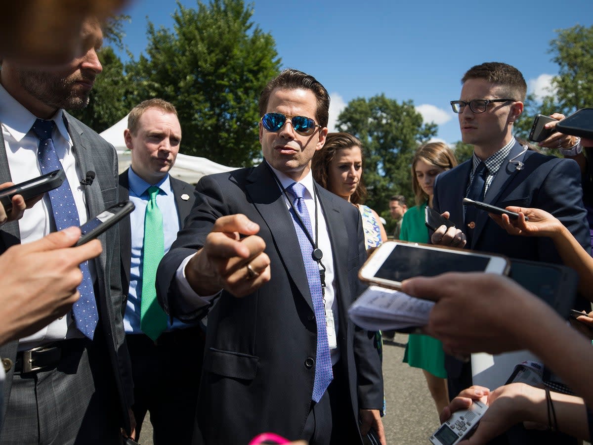 Mr Scaramucci goes down in history as a communications director who erupted to a journalist  (EPA)