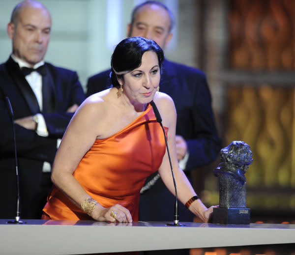 Carmen Agredano, ganadora del Goya a la mejor canción por 'La Voz Dormida'.