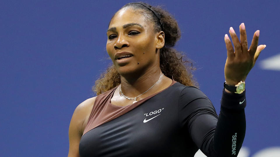 Serena Williams had a fiery exchange with the chair umpire in the US Open final. Pic: Getty