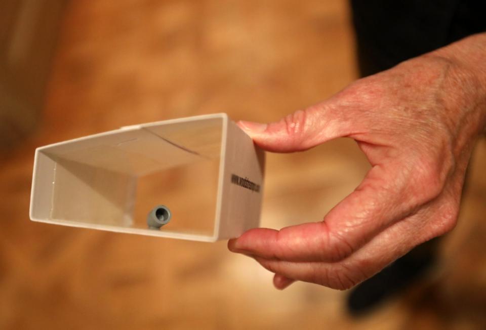 Close-up view of a moth trap.