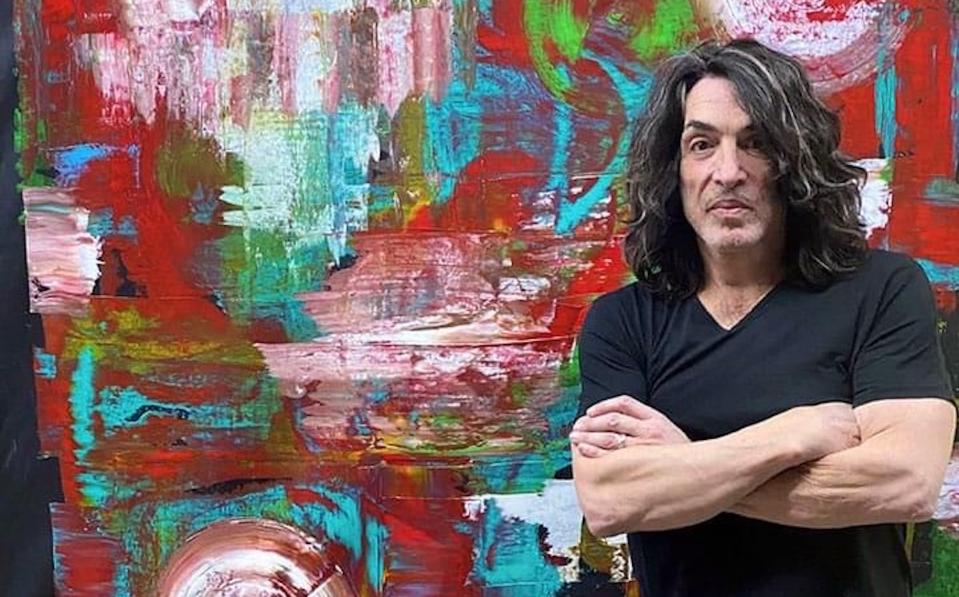 KISS's Paul Stanley with one of his original paintings. (Photo: Wentworth Gallery)