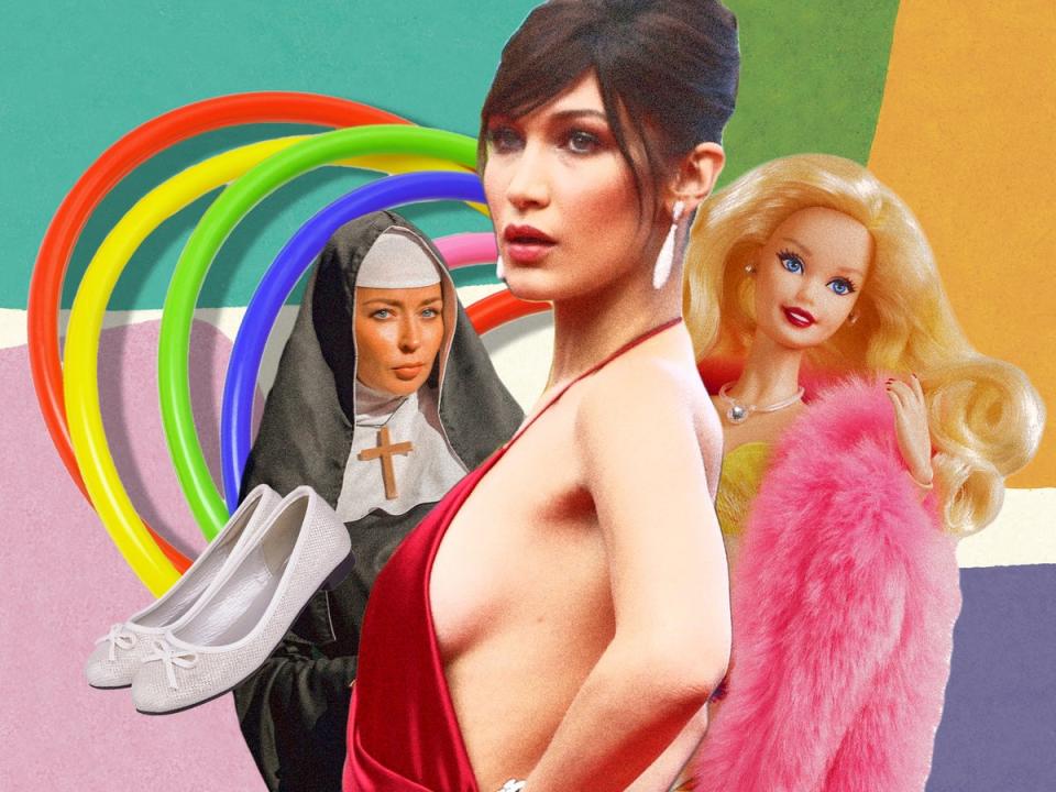 A 2023 moodboard, from ballet flats and nuns to side boob and Barbie dolls (iStock/Getty Images/Mattel)