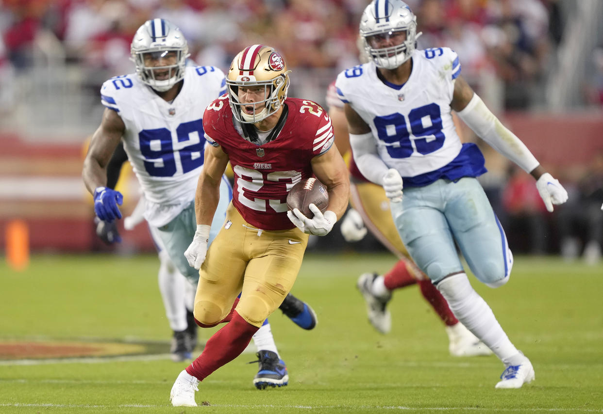 Christian McCaffrey has been fantastic for the San Francisco 49ers since they acquired him in a midseason trade. (Photo by Thearon W. Henderson/Getty Images)