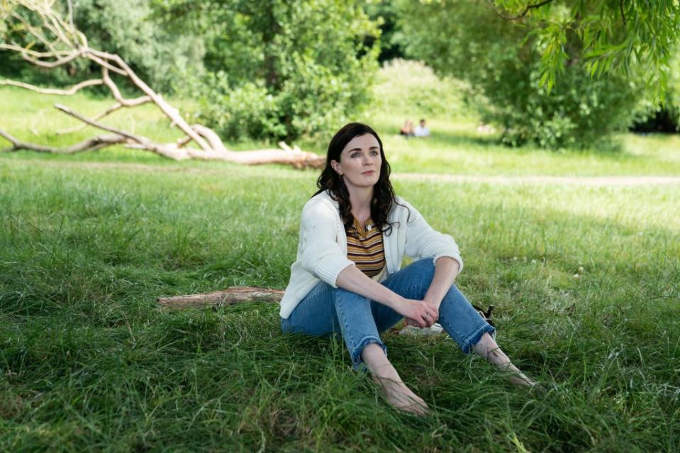 Aisling Bea as Lynn in a wistful scene from “Alice & Jack,” premiering March 17 on Masterpiece on PBS. Courtesy of Fremantle, Me + You Productions, Groundswell Productions, De Maio Entertainment, Channel 4, and MASTERPIECE.