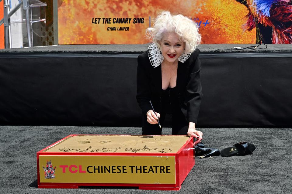 cyndi lauper, hand and footprint ceremony, shoes