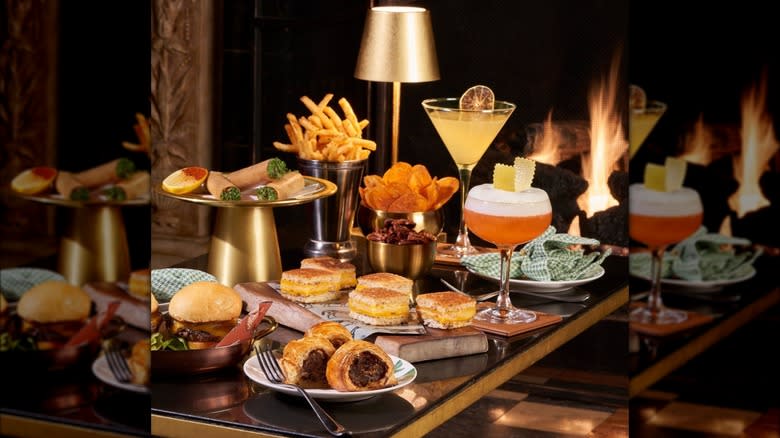 drinks and food at Rosewood Mansion