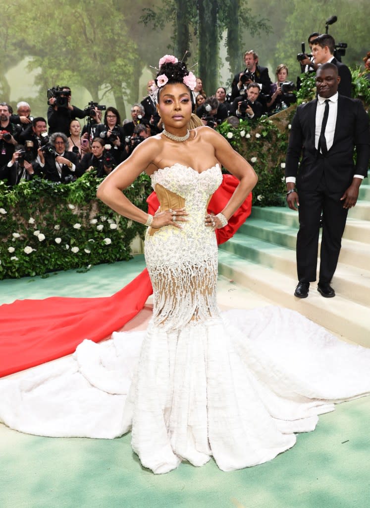 Taraji P. Henson attends The 2024 Met Gala Celebrating "Sleeping Beauties: Reawakening Fashion" at The Metropolitan Museum of Art on May 06, 2024 in New York City.