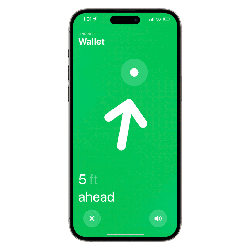 locating wallet with airtag on find my app on iphone