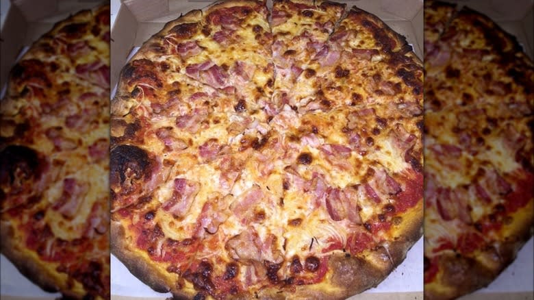 Bacon and onion pizza