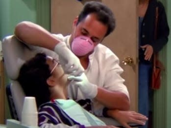 barry working as an orthodontist on friends