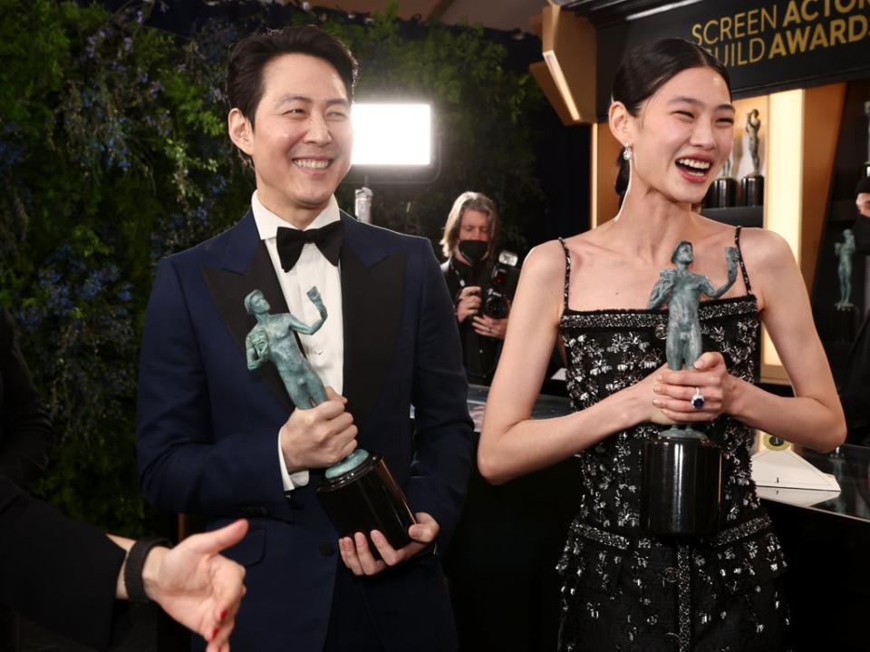 Lee Jung-jae and HoYeon Jung won SAG awards at the 2022 ceremony (Getty Images for WarnerMedia)