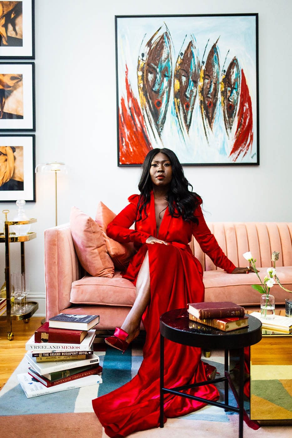 “I knew what I liked,” Natasha says. “I have a midcentury aesthetic, but I’m also eclectic and have a lot of pieces from traveling that don’t adhere to a specific time period or design style. I wanted to marry it all together and evoke eclecticism without feeling untidy or overwhelming.”