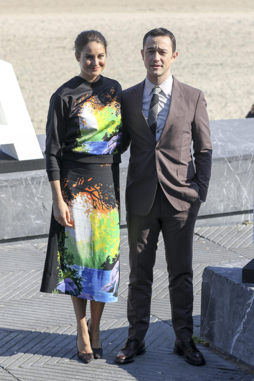 Actor Joseph Gordon-Levitt and actress Shailene Woodley attend 'Snowden' photocall during 64th San Sebastian Film Festival at Kursaal on September 22, 2016 in San Sebastian, Spain. (Photo by Europa Press/Europa Press via Getty Images)