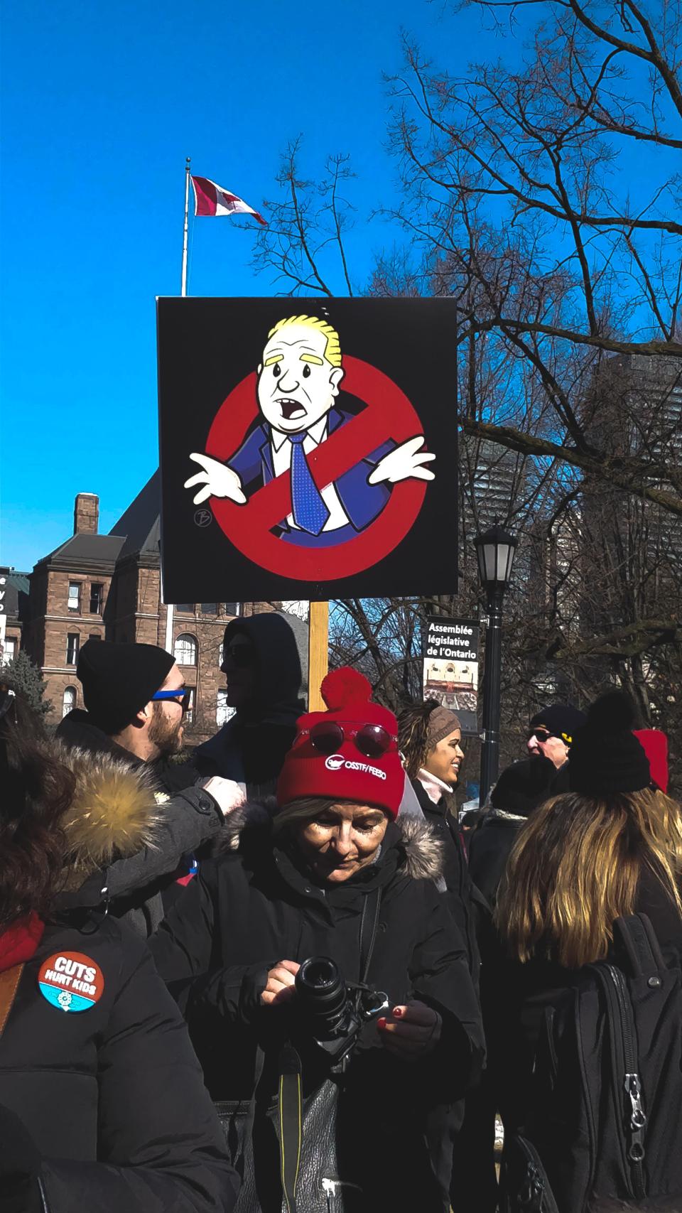 Ontario teacher strike signs