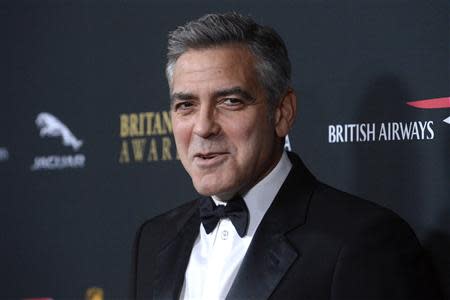 Actor George Clooney attends the BAFTA Los Angeles Britannia Awards in Beverly Hills, California November 9, 2013. REUTERS/Phil McCarten