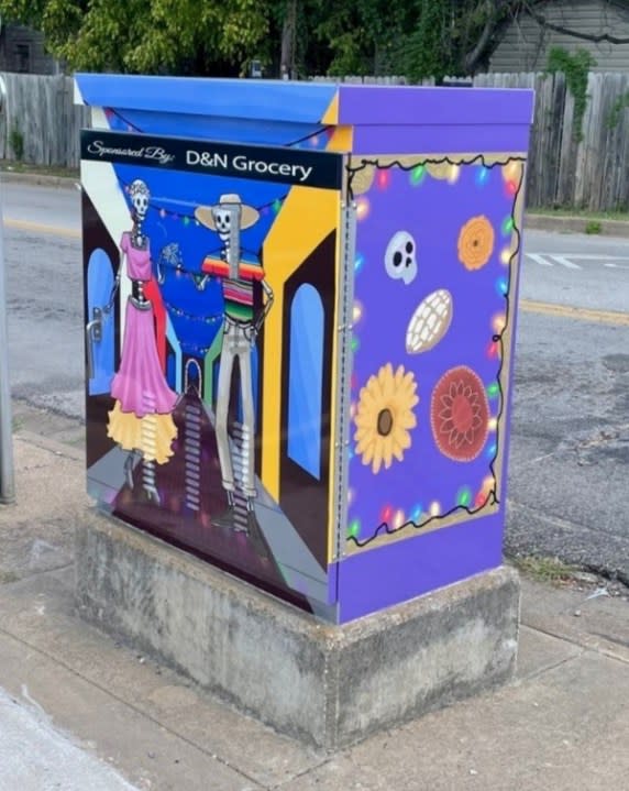 Traffic boxes in Tyler highlighting the Beauty and the Box program