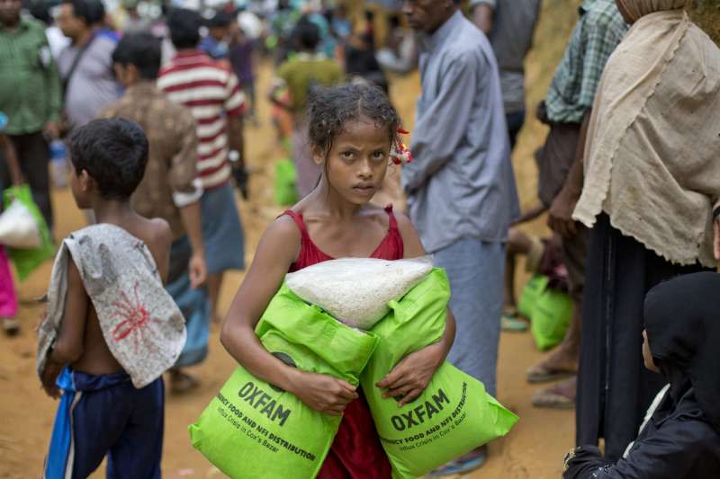 逃離到孟加拉的羅興亞難民兒童。(美聯社)
