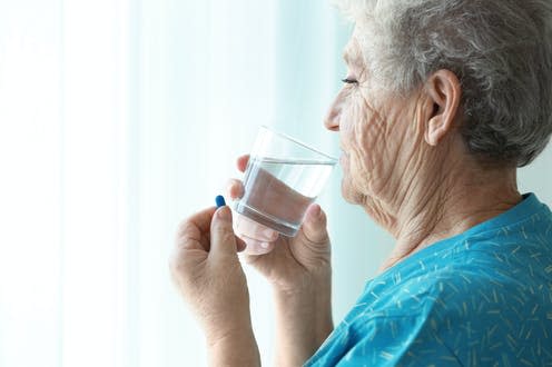 <span class="caption">Noradrenergic drugs were shown to improve some brain function and feelings of apathy.</span> <span class="attribution"><a class="link " href="https://www.shutterstock.com/image-photo/elderly-woman-taking-pill-home-621842987" rel="nofollow noopener" target="_blank" data-ylk="slk:Africa Studio/ Shutterstock;elm:context_link;itc:0;sec:content-canvas">Africa Studio/ Shutterstock</a></span>