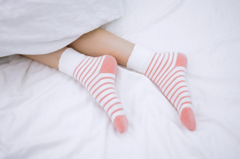 Socks in bed