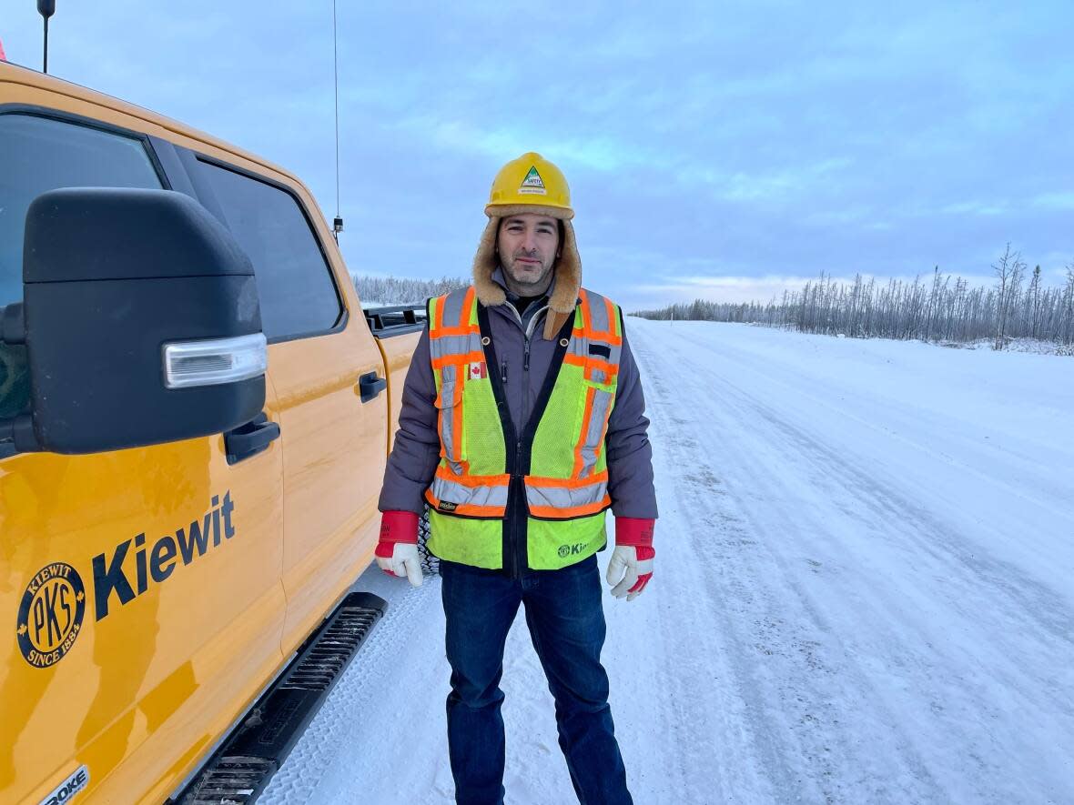 Bruno Pigeon was the project manager for the Tłı̨chǫ Highway. He said the success of the project was based on the strong relationships forged between the three members of the Tłı̨chǫ general partnership, the Tłı̨chǫ government, the government of the N.W.T. and Kiewit. (Loren McGinnis/CBC - image credit)