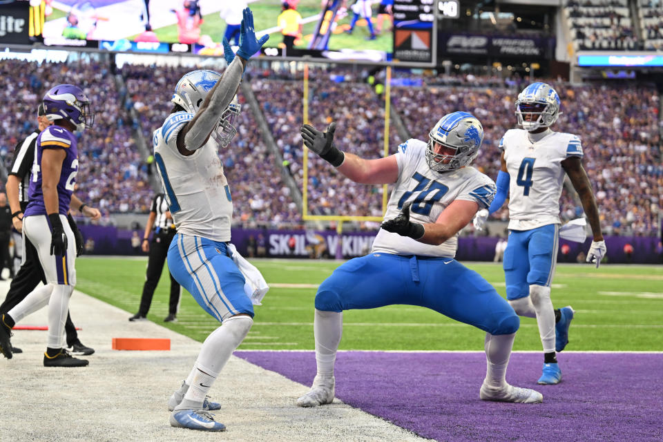 Jamaal Williams lost a lot of money for his touchdown dance. (Jeffrey Becker-USA TODAY Sports)