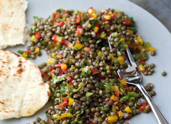 <strong>Get the <a href="http://www.huffingtonpost.com/2011/10/27/black-lentil-and-bell-pep_n_1061450.html" target="_hplink">Black Lentil and Bell Pepper with Mint Salad recipe</a></strong>      