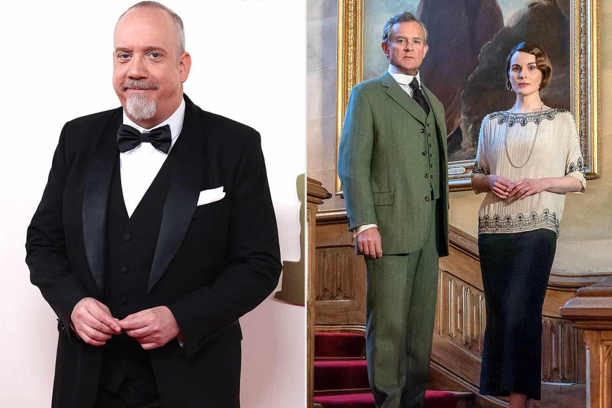 <p>Jason Armond / Los Angeles Times via Getty Images; Ben Blackall / 2021 Focus Features, LLC</p> Paul Giamatti (Left); <em>Downton Abbey</em> still