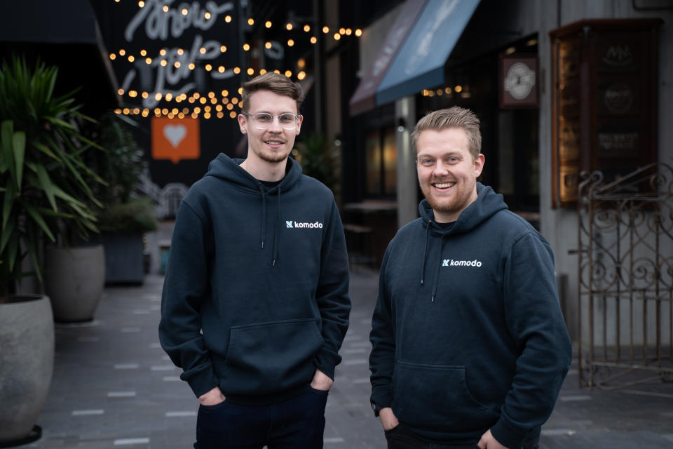 A photo of Komodo Wellbeing co-founders Jack Wood and Chris Bacon