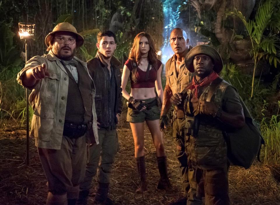 Karen Gillan and co in ‘Jumanji: Welcome to the Jungle’ (credit: Sony)