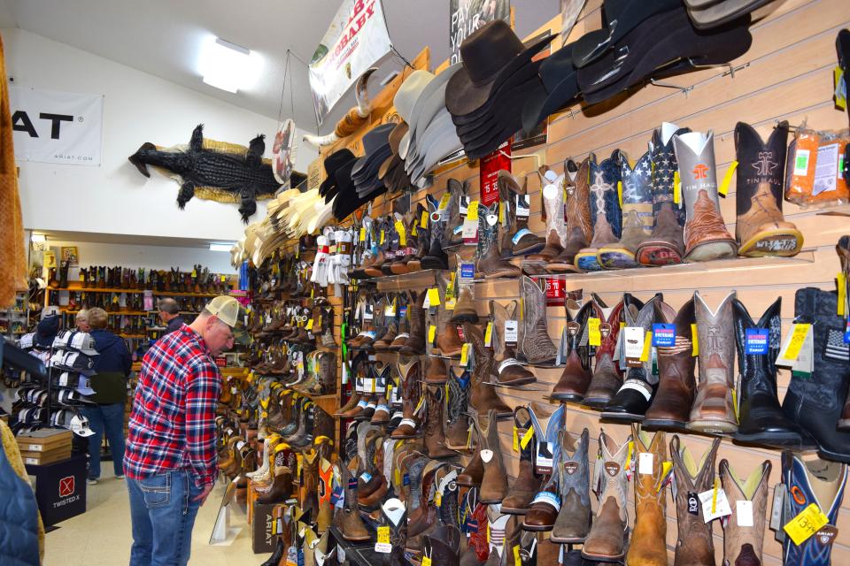 Charm Harness and Boots carries a wide variety of boots and hats to meet the needs of many shoppers.
