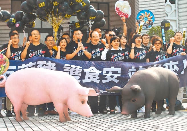圖為民眾抗議政府開放萊豬進口。（本報資料照片）